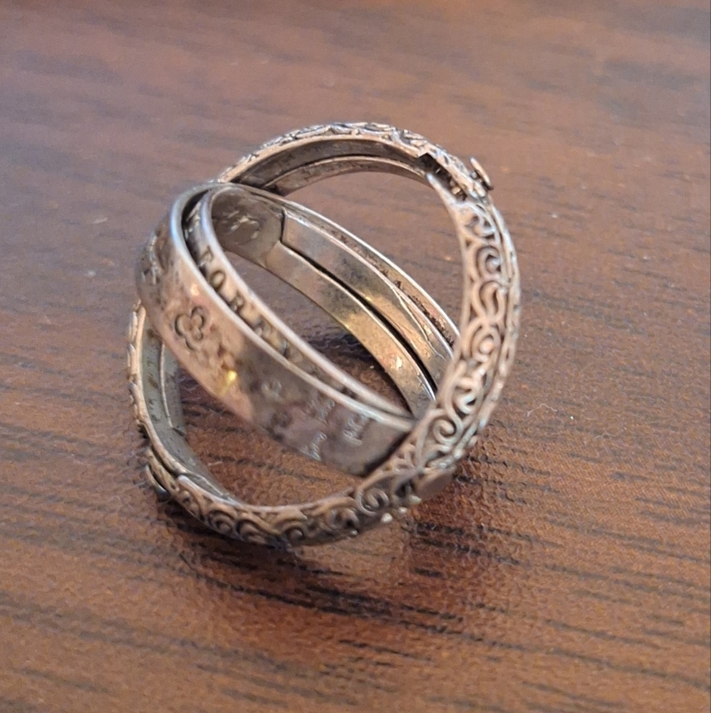 Rare 4 Interlocking Ring Set Size 5 Vintage Love Forever Signatures Inscribed - Picture 4 of 13